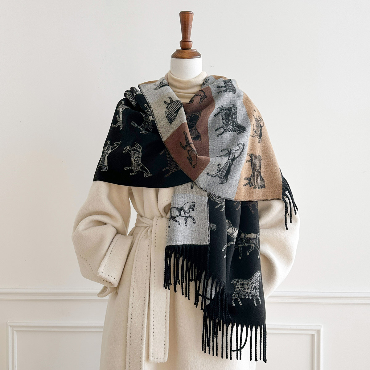 Winter Scarf Women Luxury Hors - Woven Scarf Blanket recension och pris