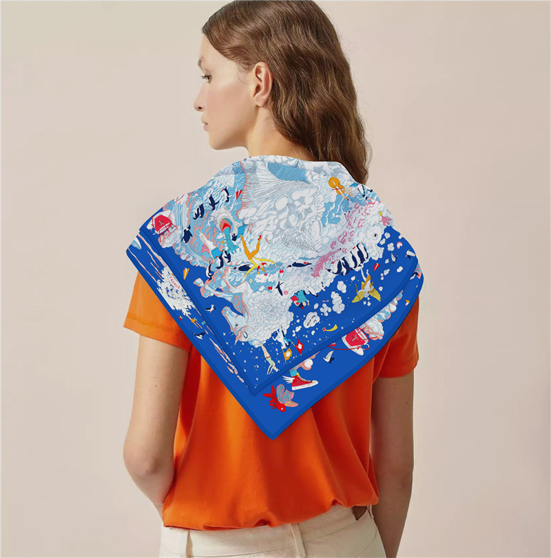 POBING Twill Silk Scarf Women  - Face Scarf Mask recension och pris