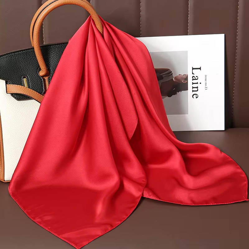 Luxury Solid Color Silk Square - Scarf Silk Square recension och pris