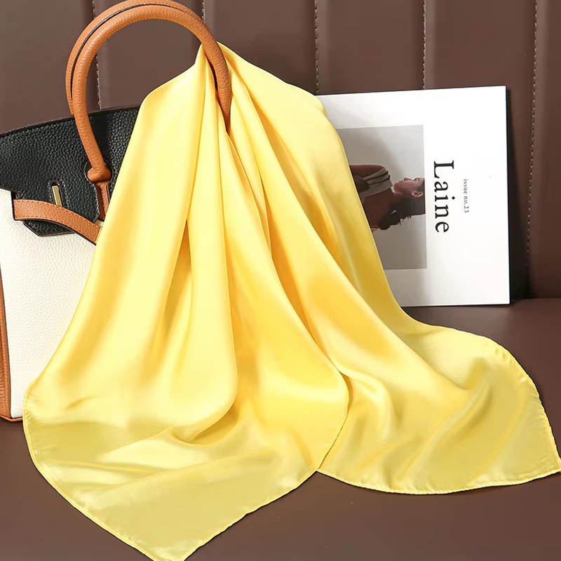 Luxury Solid Color Silk Square - Scarf Silk Square recension och pris