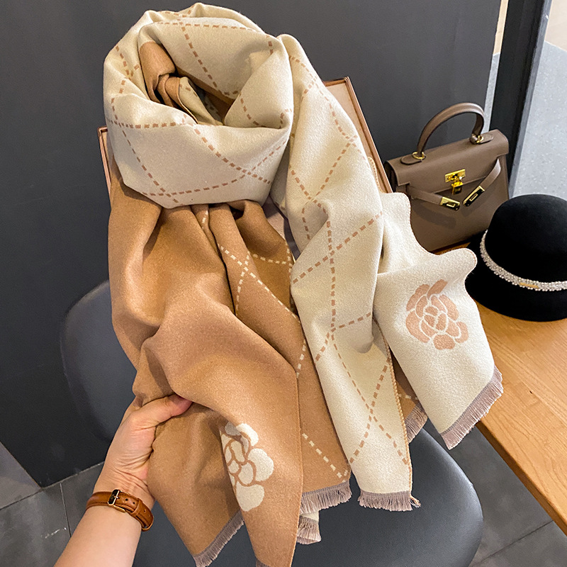 Winter Scarf Women Luxury Flor - Woven Scarf Blanket recension och pris