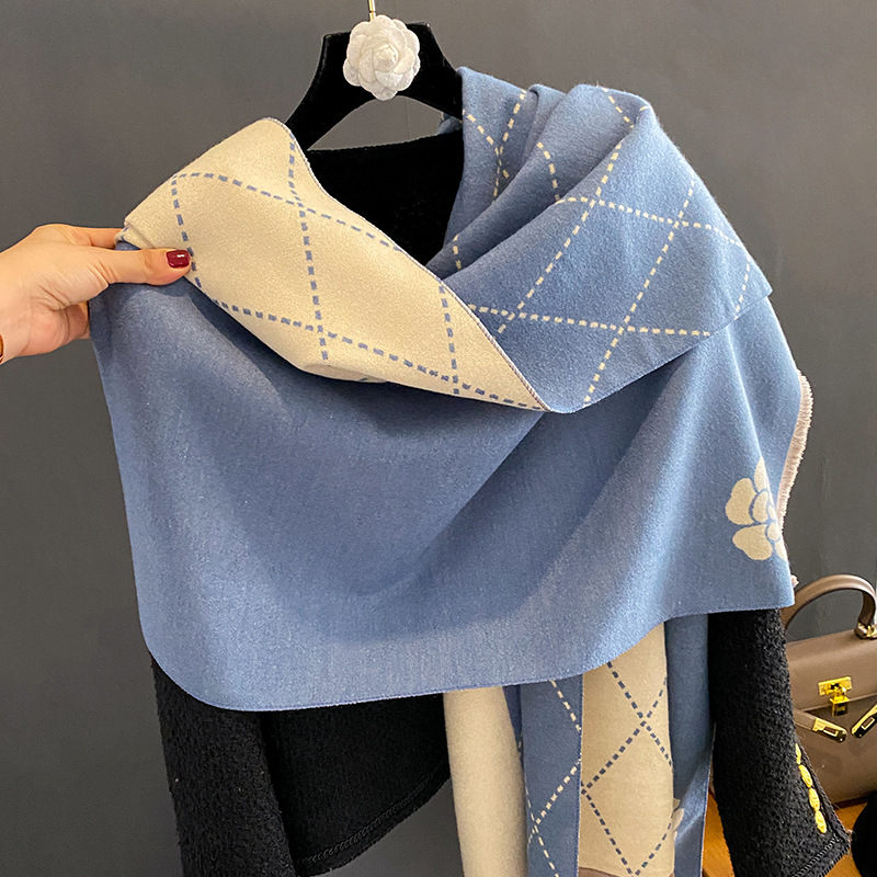 Winter Scarf Women Luxury Flor - Woven Scarf Blanket recension och pris