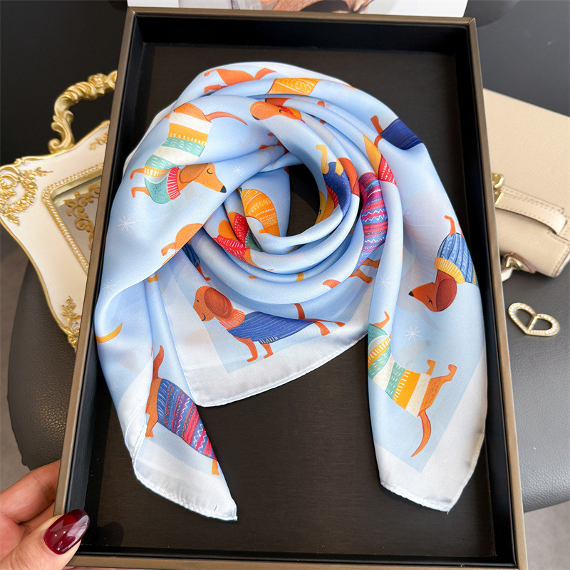 Fashion Wiener Dog Print Banda - Scarf Silk Square recension och pris