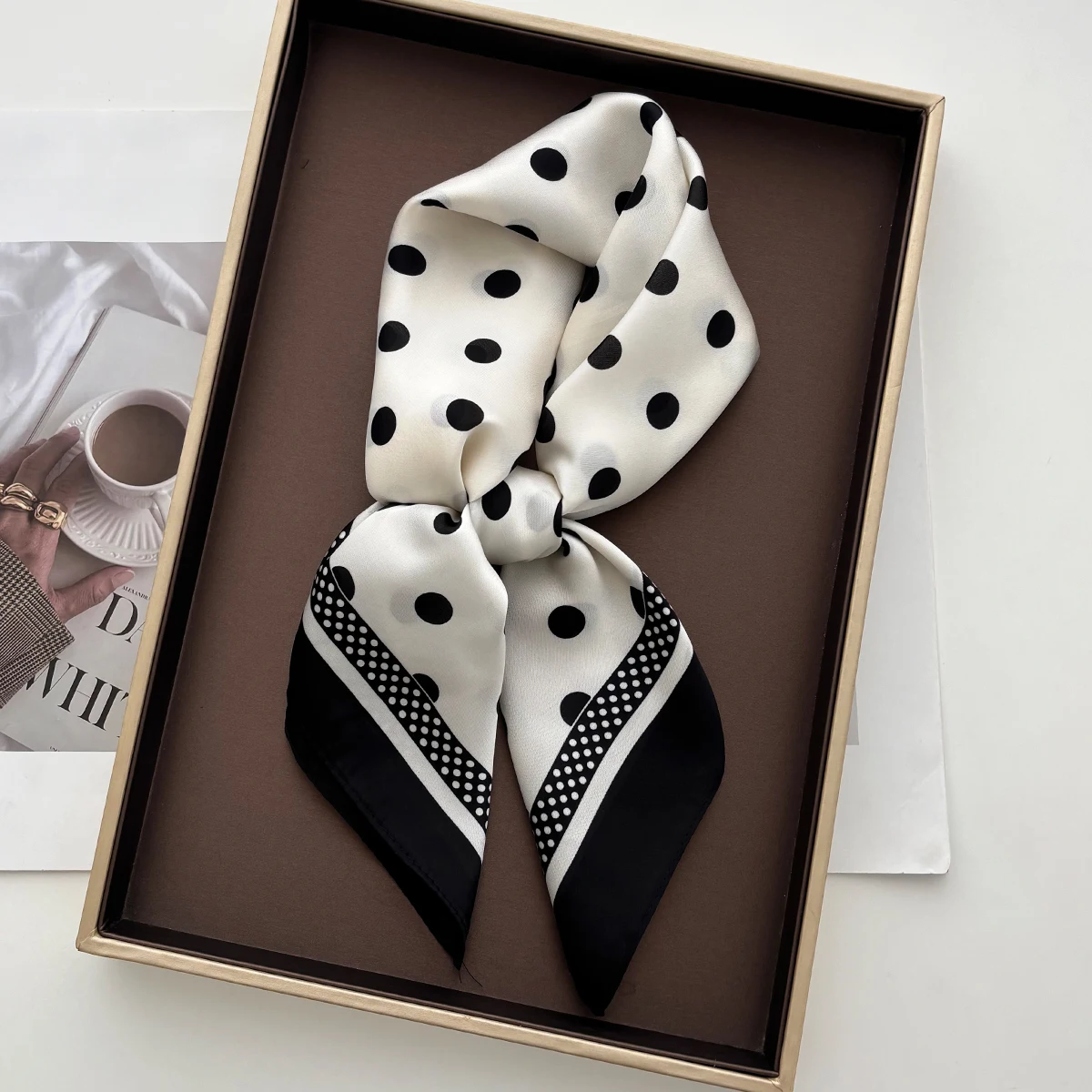 Women Elegant Soft Satin Squar - Scarf Silk Square recension och pris