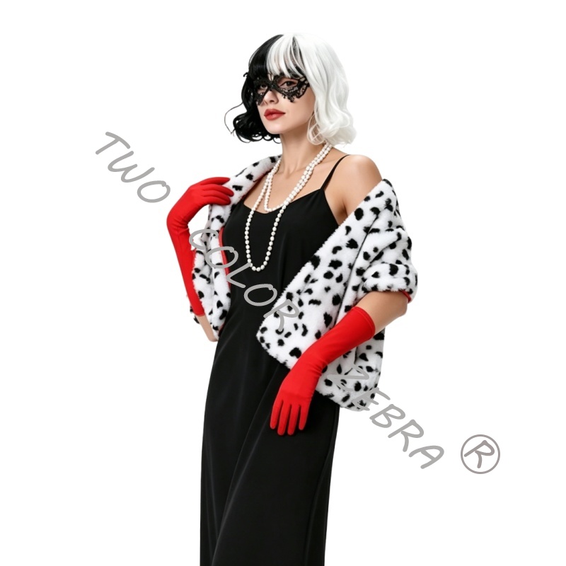 Cruella Deville Cosplay Costum - Face Scarf Mask recension och pris
